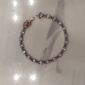 Women's silver aquamarine tennis bracelet